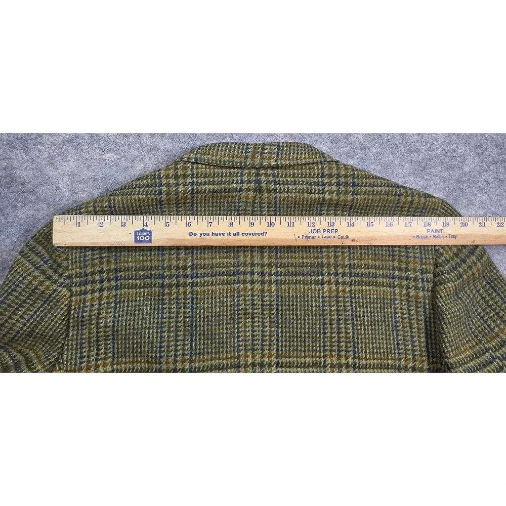 Glenkirk B&B Lorrys Vintage Wool Plaid Blazer Green Brown Tweed Sport Coat 44 S